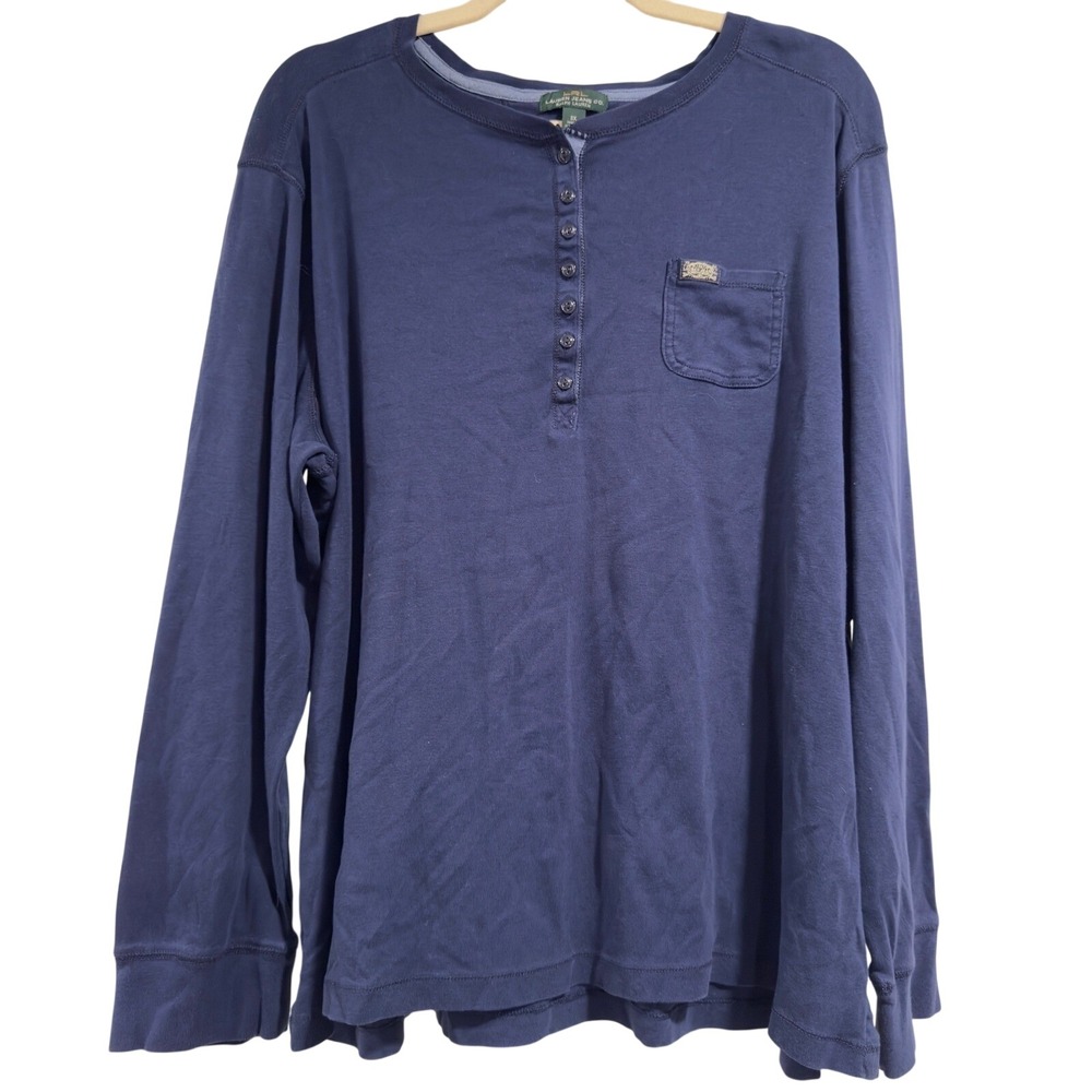 Lauren Ralph Lauren Navy Blue Long Sleeve Henley Top Cotton Plus Size 3X